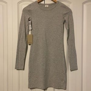 Wilfred Free Heather Grey Long Sleeve Shirt Dress